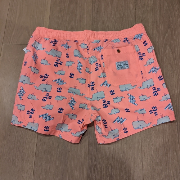 Neon Coral Whale Print Swim Shorts - Picture 3 of 10